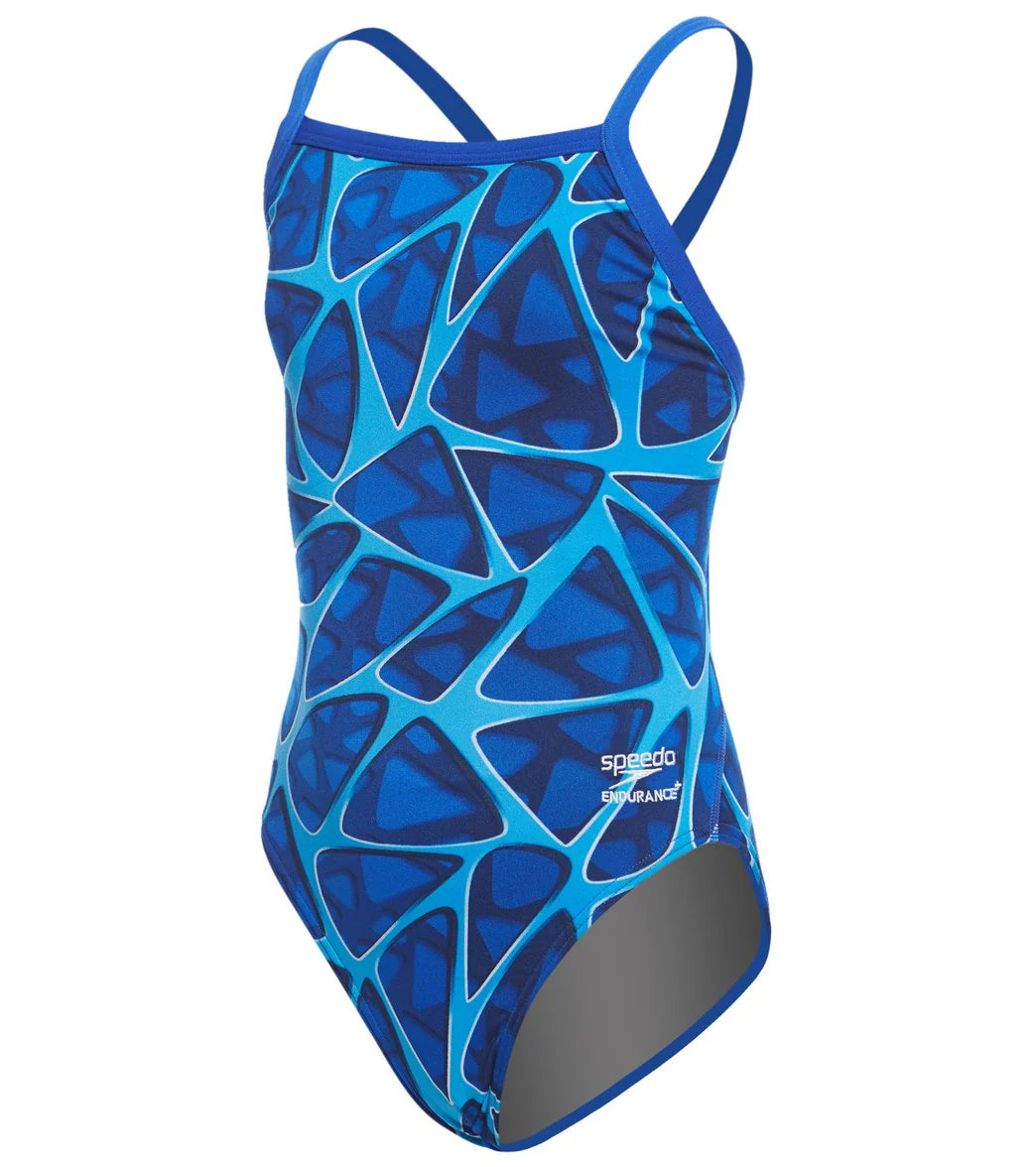 Speedo Endurance+ Girls' Caged Out Flyback One Piece Swimsuit