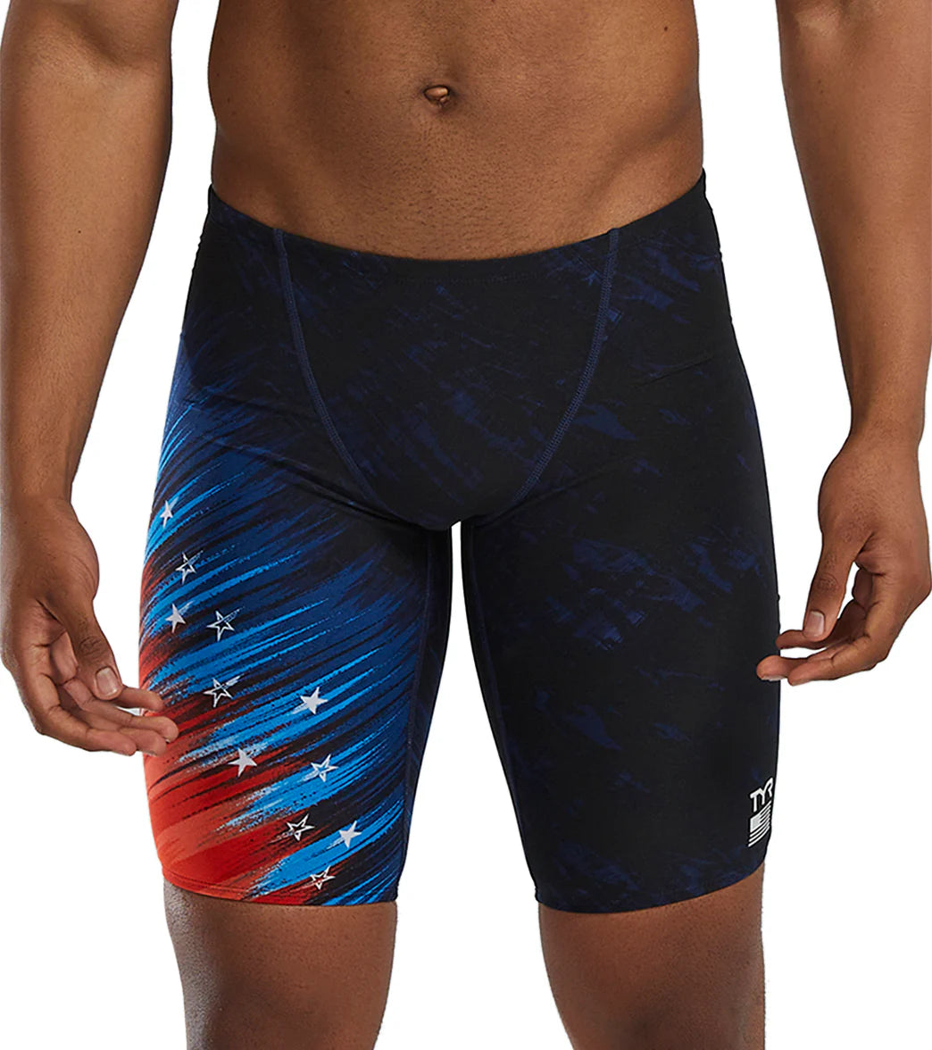 TYR Men's Valiance Large Logo Jammer Swimsuit