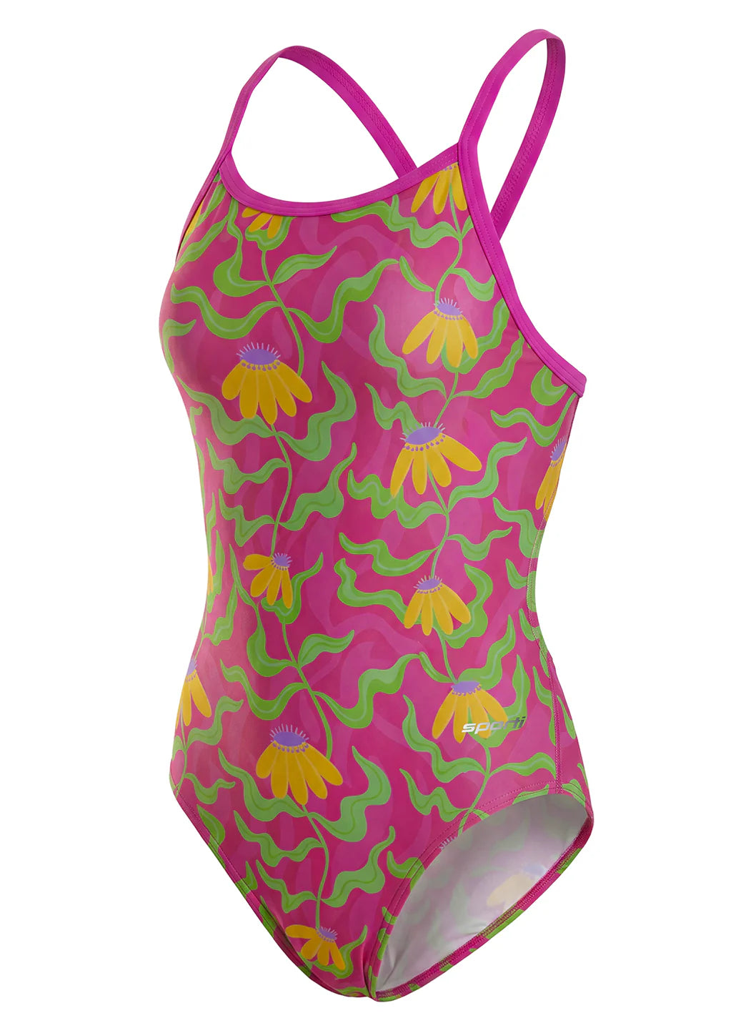 Sporti Sunny Bloom Thin Strap One Piece Swimsuit (22-44)