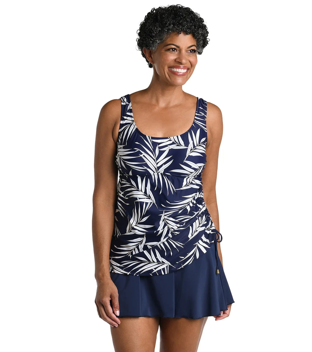 Maxine Women's Gold Leaf Adjustable Tank Swim Dress