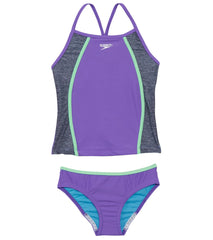 Speedo Girls' Heather Splice Tankini (Big Kid)