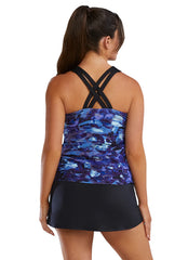 TYR Women's Fractal Durafast Elite Square Neck Tankini Top