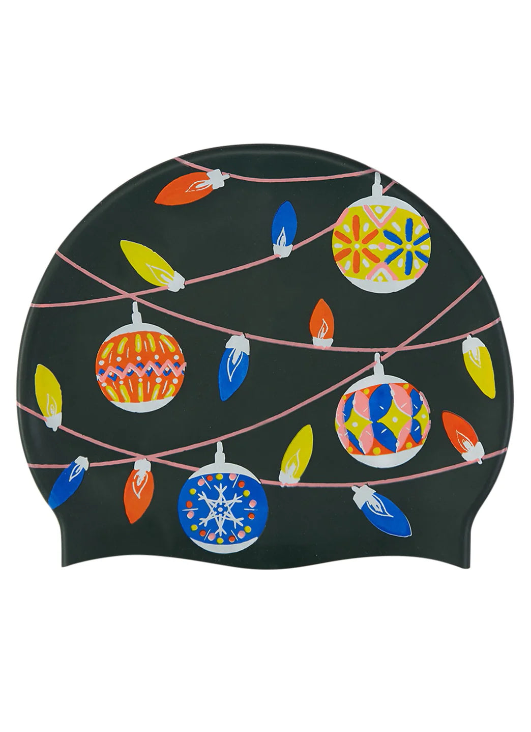 Sporti Holiday Lights Silicone Swim Cap