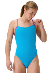 Speedo Women's Solid Flyback 2.0 One Piece Swimsuit