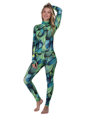 TUTUBLUE Women's Turq Flyer Classic UPF 50+ Long Slevee Unitard