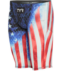 TYR Men's Avictor Supernova USA High Waist Jammer Tech Suit Swimsuit