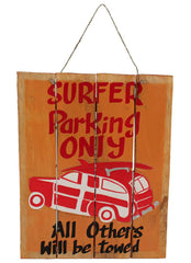 Wet Products Surfer Parking Wood Slat Sign 12"x16"
