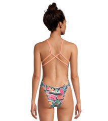 Speedo Women's Printed Back One Piece Swimsuit