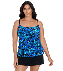 Longitude Women's Toucan Play Faux Ruffle Skirtini One Piece Swimsuit