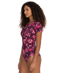 Johnny Was Women's Machila Short Sleeve One Piece Swimsuit