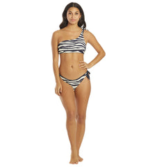 Michael Kors Women's Reversible Zebra One Shoulder Bikini Top