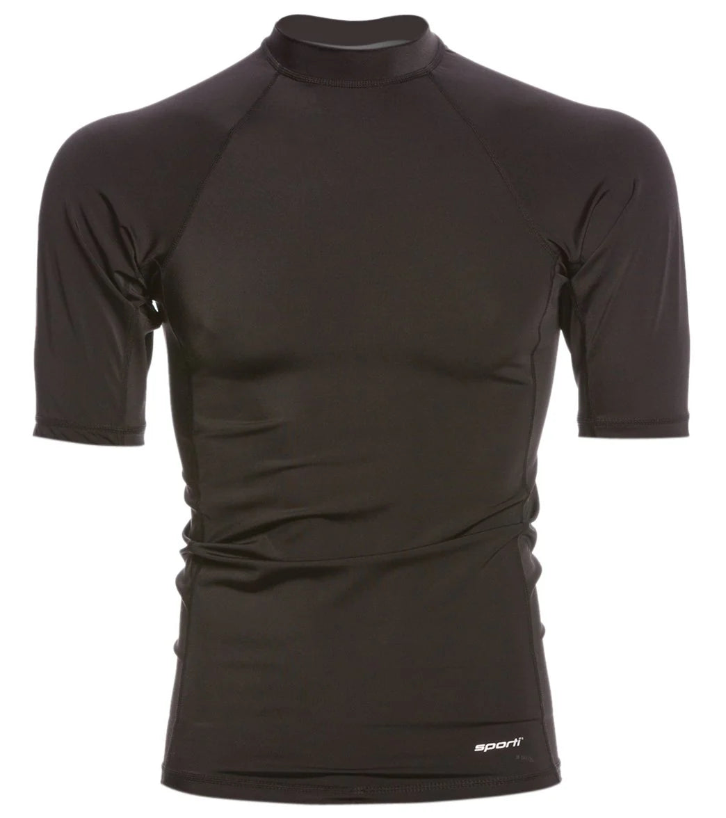 Sporti Men's Solid S/S UPF 50+ Sport Fit Rash Guard