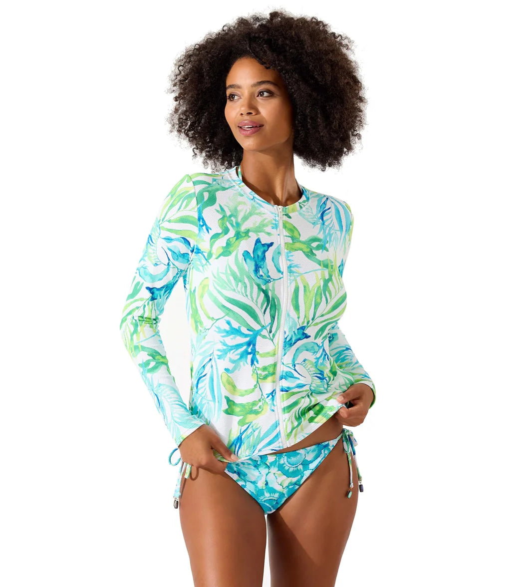 Tommy Bahama Women's Sea Fronds Full Zip Rash Guard