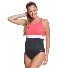 EQ Swimwear Women's Color Block Maternity One Piece Swimsuit