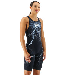 TYR Women's Venzo Phantom Oblivion Open Back Kneeskin Tech Suit Swimsuit