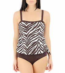 Maxine Bold Beauty Bandeau Faux Tankini One Piece Swimsuit