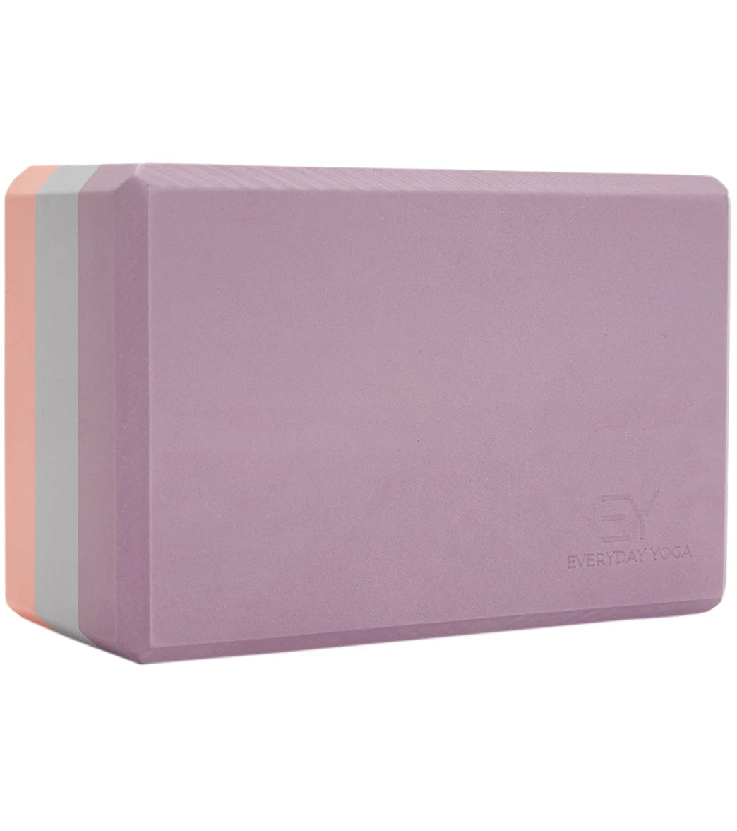 Everyday Yoga 4 Inch Tri Color Foam Yoga Block