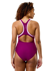 Speedo Women's Hydraline Colorblock Racerback Chlorine Resistant One Piece Swimsuit