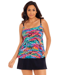 Longitude Women's Playing Koi Ruffle Swim Dress