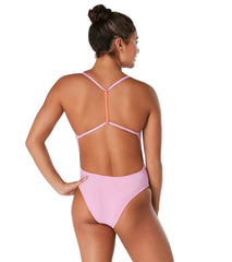 Speedo Vibe Women's Solid T-Back One Piece Swimsuit
