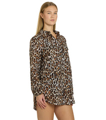 Tommy Bahama Women's Leopard Boyfriend Shirt