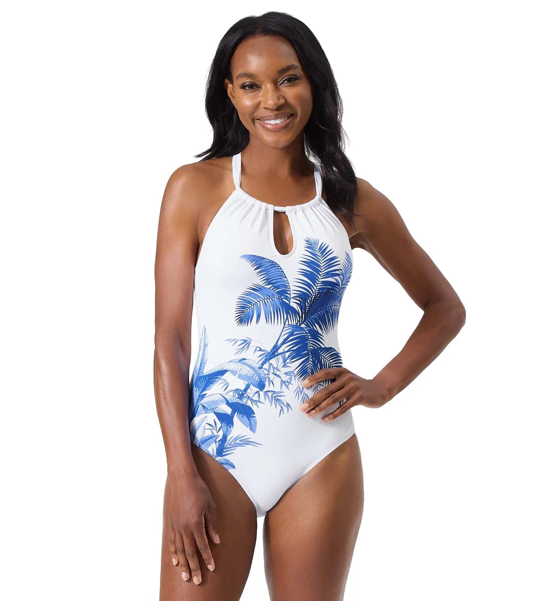 Tommy Bahama Women's Playa Brava High Neck One Piece Swimsuit