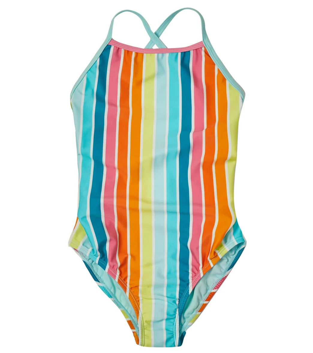 Speedo Girls' Printed X Back One Piece Swimsuit (Big Kid)