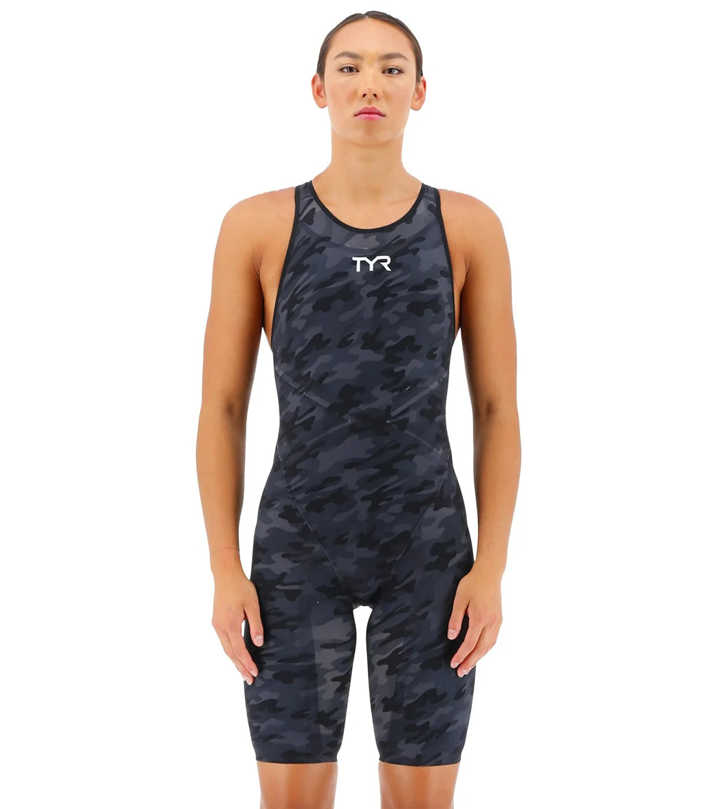 TYR Women's Venzo Camo Open Back Tech Suit Swimsuit