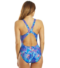 EQ Swimwear Women's Royal Palm Harmony X-Long Torso One Piece Swimsuit