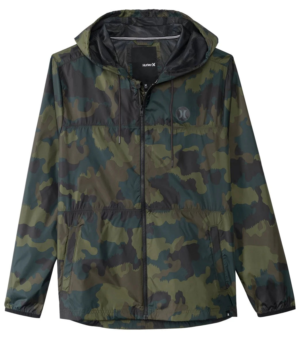 Hurley Men's Camo Blocked Runner 2.0 Hooded Jacket