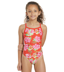 Sporti Chinoiserie Floral Thin Strap One Piece Swimsuit Youth (22-28)