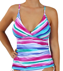 Jantzen Watercolor Stripe Tankini Top
