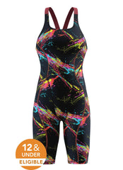 Speedo Women's Fastskin Printed Hyperspark Open Back Tech Suit Swimsuit