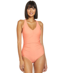 Speedo V-Neck One Piece Swimsuit