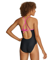 Speedo Women's Colorblock Tie Back One Piece Swimsuit