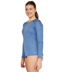 Speedo Women's Heather Long Sleeve Swim Tee