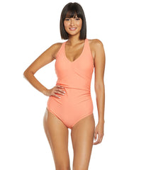 Speedo V-Neck One Piece Swimsuit