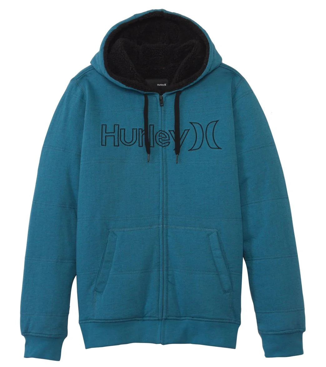 Hurley Men's One & Only Herringbone Zip Fleece Hoodie
