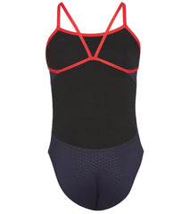 TYR Girls' Hexa Cutoutfit USA One Piece Swimsuit