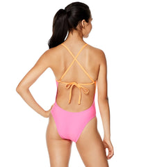 Speedo Vibe Women's Splice Tie Back One Piece Swimsuit