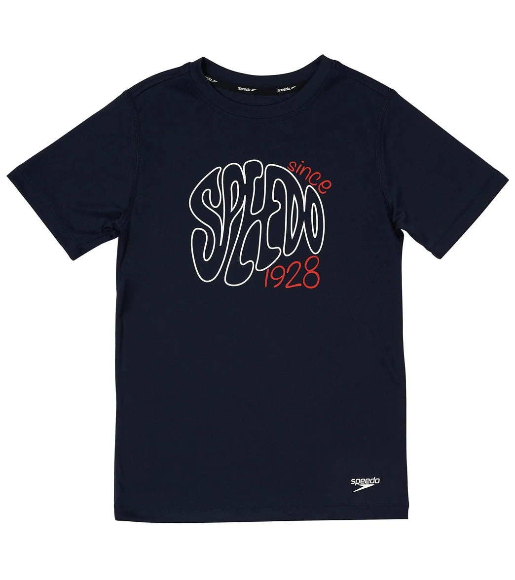 Speedo Boy's Short Sleeve Graphic Swim Shirt (Little Kid, Big Kid)