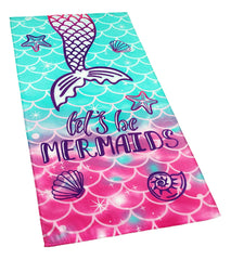 A to Z Towels Let’S Be Mermaids Beach Towel 30”X 60”