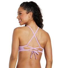 Speedo Women's Solid Double Lace Back Bikini Top