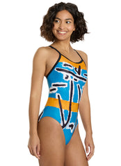Sporti Senecio Splash Thin Strap One Piece Swimsuit (22-44)