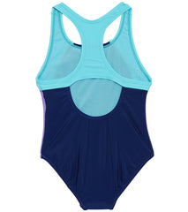 Speedo Girls' Mesh Splice Thick Strap One Piece Swimsuit (Big Kid)