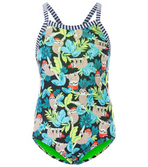 Dolfin Girls' Hang Tight Printed One Piece Swimsuit (Little Kid)