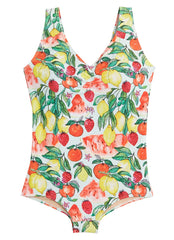 Sporti Plus Size Riviera Picnic Conservative Printed Girl Leg One Piece Swimsuit