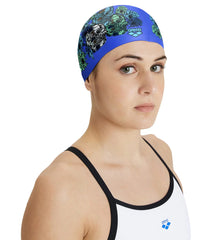 Arena Drew Kibler Skulls/Roses Flat Silicone Swim Cap
