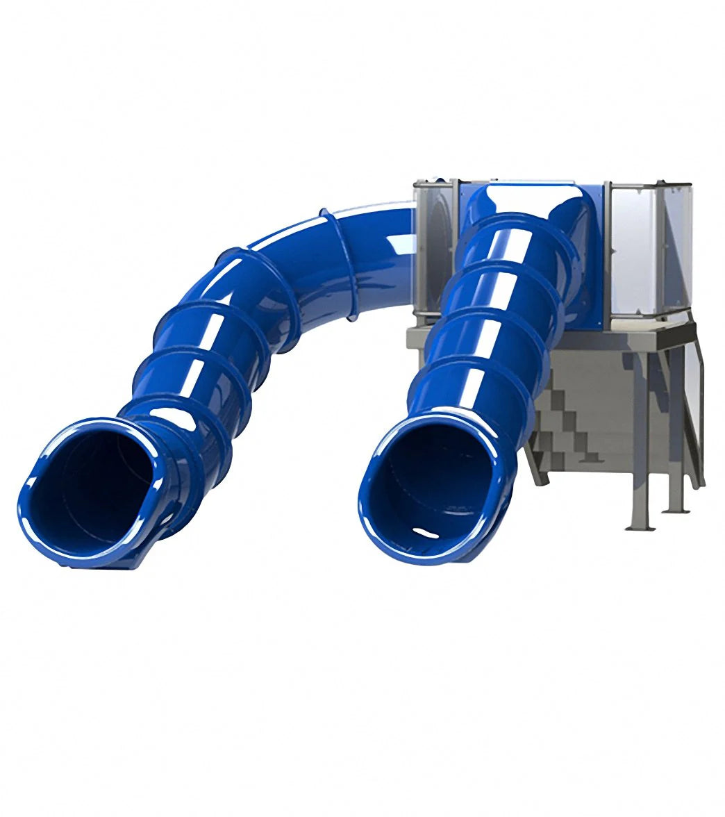 Spectrum Double Flume Slides on Right & Left Rear Stair Pool Slide