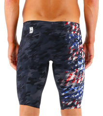 TYR Men's Venzo Camo USA Highwaist Jammer Tech Suit Swimsuit